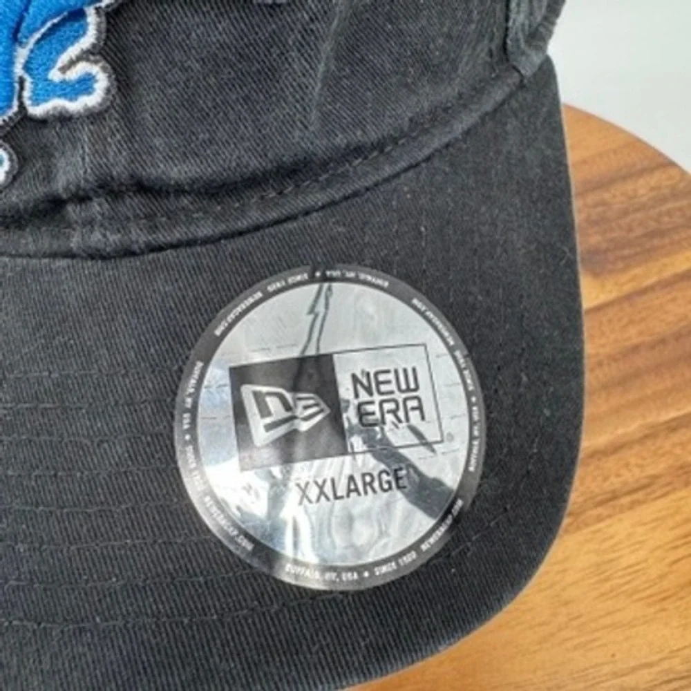 Detroit Lions NFL Hat Mens Fitted XX‎ Large New Era Black Blue Embroidered